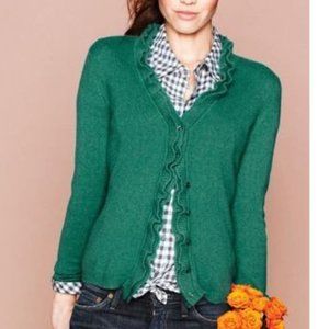 GARNET HILL Cashmere Sweater Cardigan Ruffle S Grn